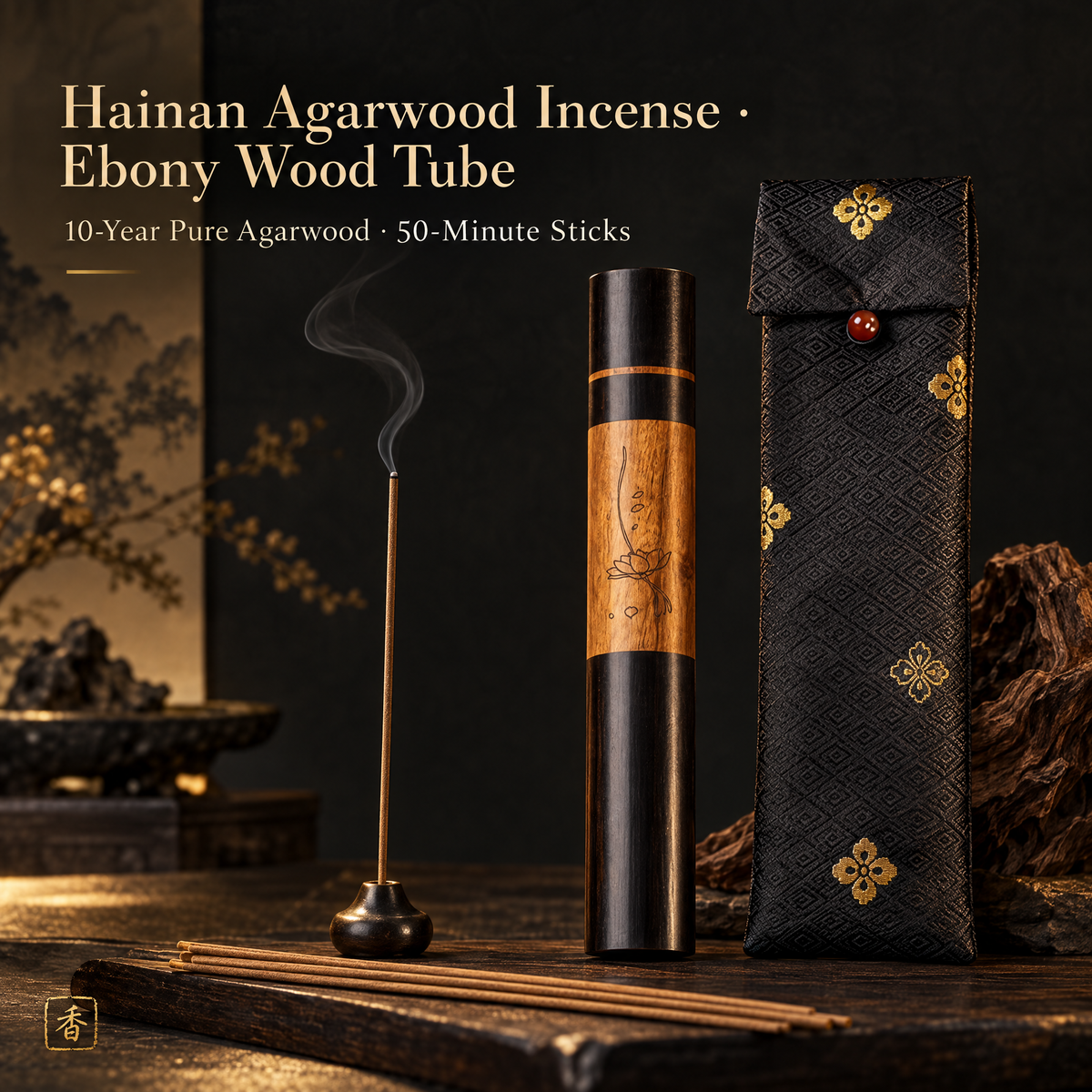 Long Incense Rosewood & Black Sandalwood Tube