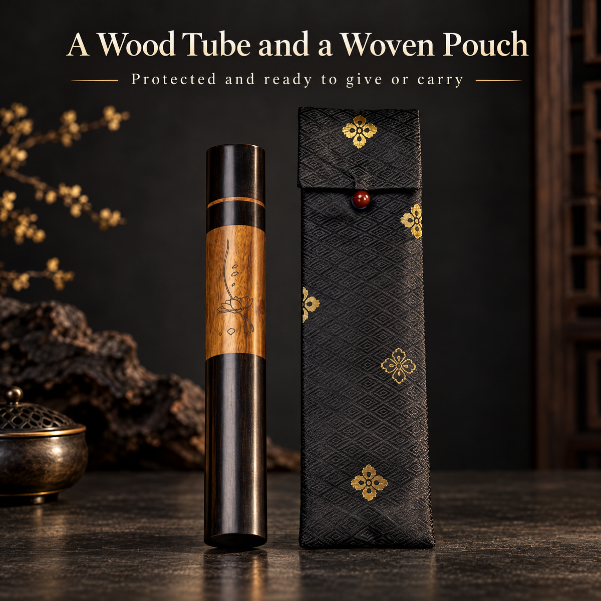 Long Incense Rosewood & Black Sandalwood Tube