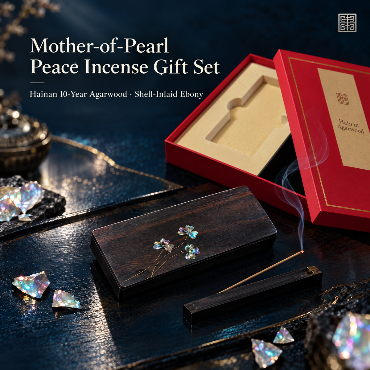 Shell-Inlaid Ping'an Line Incense Gift Box