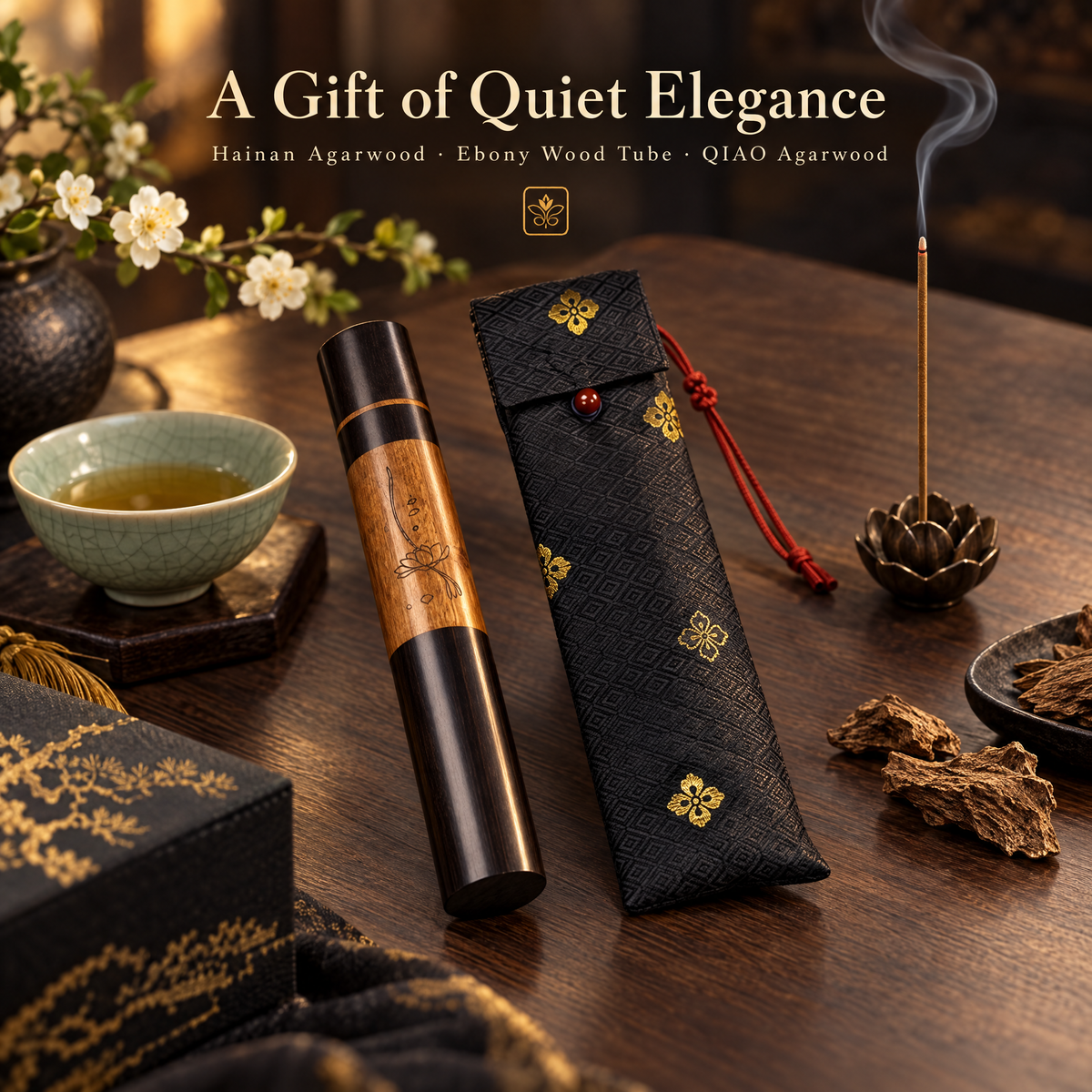 Long Incense Rosewood & Black Sandalwood Tube
